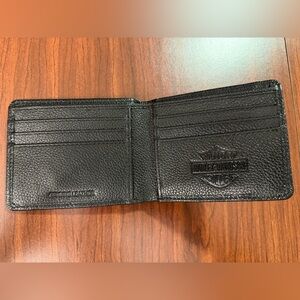Harley-Davidson Black Pebbled Leather Bi-Fold Wallet